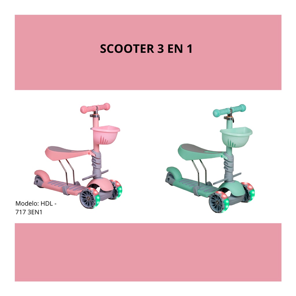 Scooter Kinene 3 en 1 Pink