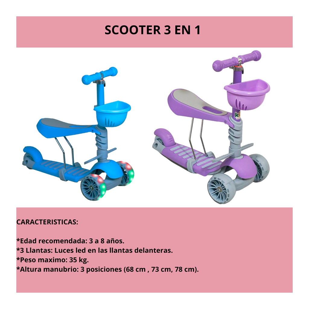Scooter Kinene 3 en 1 Blue