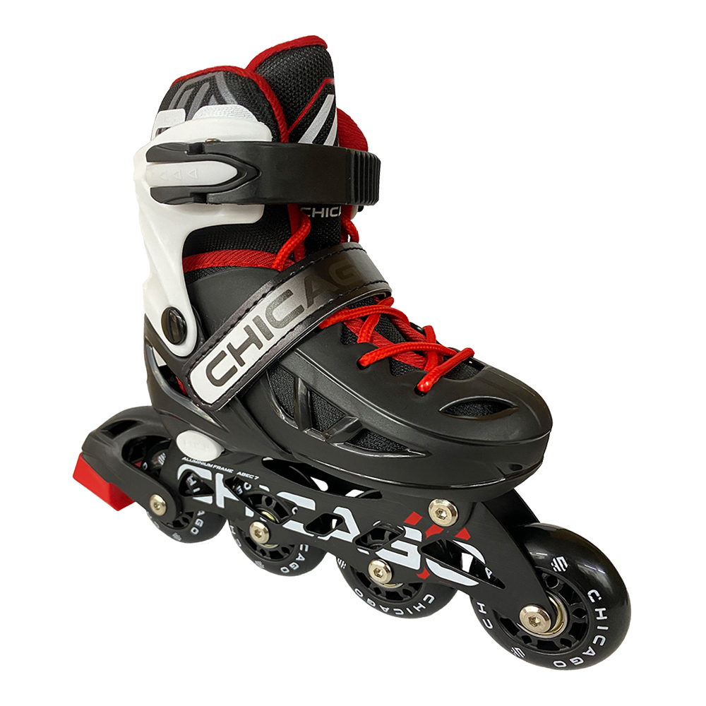 Patines Ajustables Chicago Lollipop Negro Rojo