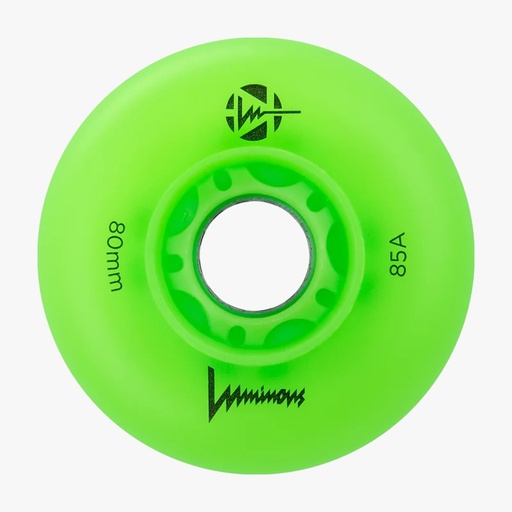 [LUWL-LU80-GR-AP-GW] Ruedas Luminous Green Apple Glow 80mm (4 Pack)