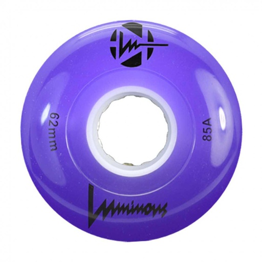 [LUWL-QLU6285-PU-WH] Ruedas Luminous Quads Purple 62mm (4-Pack)