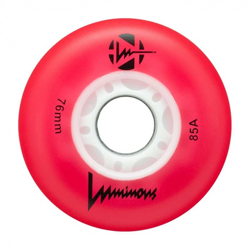[LUWL-LU76-RD-WH] Ruedas Luminous Red 76mm (4 pack)
