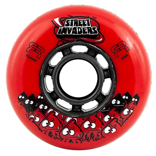 [FRWL-SI76-RD-BK] Ruedas FR Street Invaders Red 76mm (4 Pack)