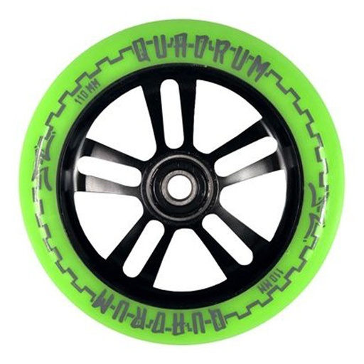 [GRN/110] Rueda Para Scooter AO Quadrum Wheel Green/Black 110mm